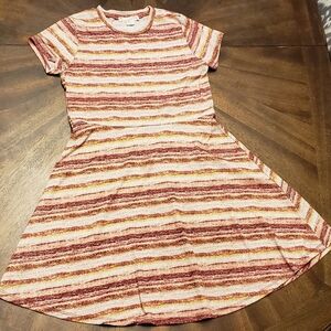Knitworks Striped Kids Dress in Red, Yellow, Pink Size XL 16